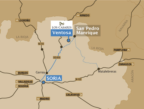 Mapa de carreteras Ventosa de San Pedro